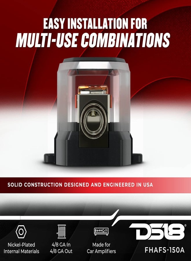 DS18 FHAFS-150A Round AFS Mini ANL Fuse Holder 4/8GA in - 4/8GA Out with 150A Fuse - Image 3